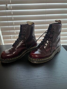 Dr. Martens women's 8-Eye Lace-Up Boots in Cherry/Burgundy
